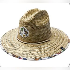 Hemlock Hat Co. Last Call Straw Lifeguard Hat Tiki Mug Pattern OS